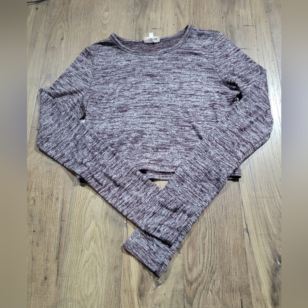 Wilfred Marled Long Sleeve Tee - Purple Gray